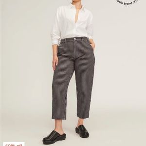 Everlane striped utility barrel pants